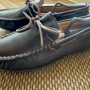 UGGS Classic Men’s Moccasin Driving Loafers in Dark Brown